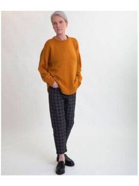 Beaumont Organic Women's Tilda Cay Trouser Pant Size Small Cotton Black Plaid